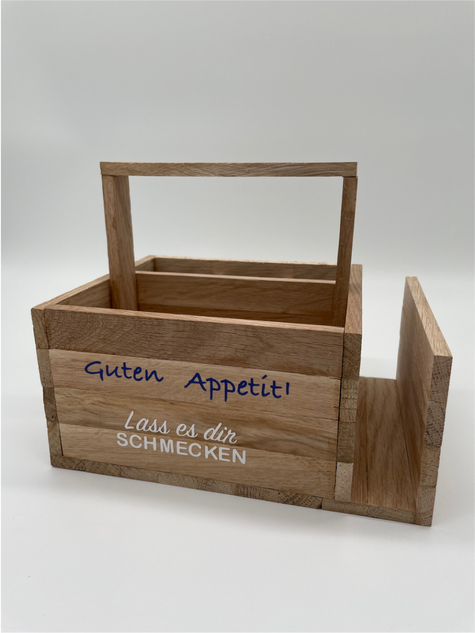Tisch Organizer aus Holz - Gewürz- und Besteckhalter