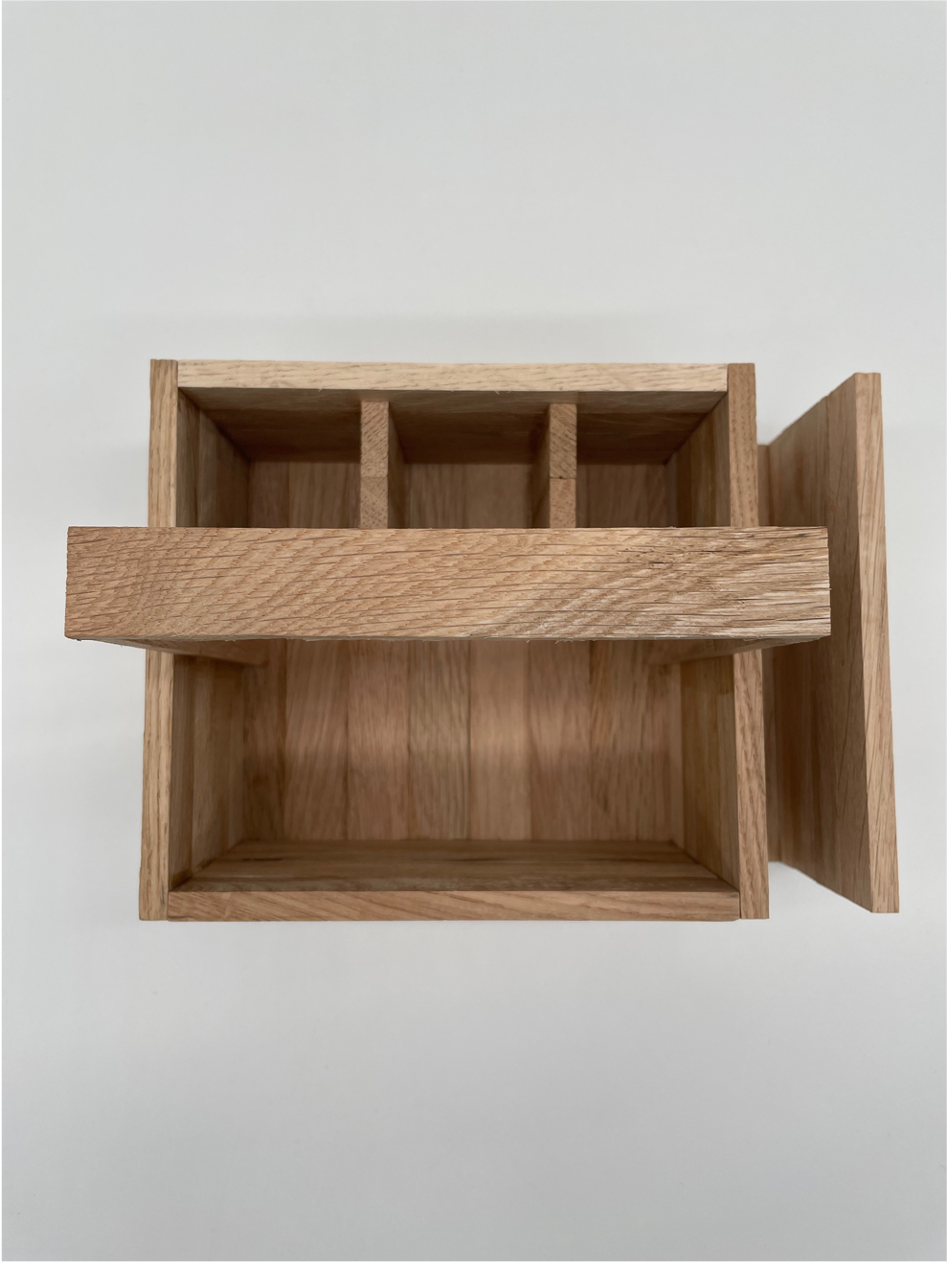 Tisch Organizer aus Holz - Gewürz- und Besteckhalter