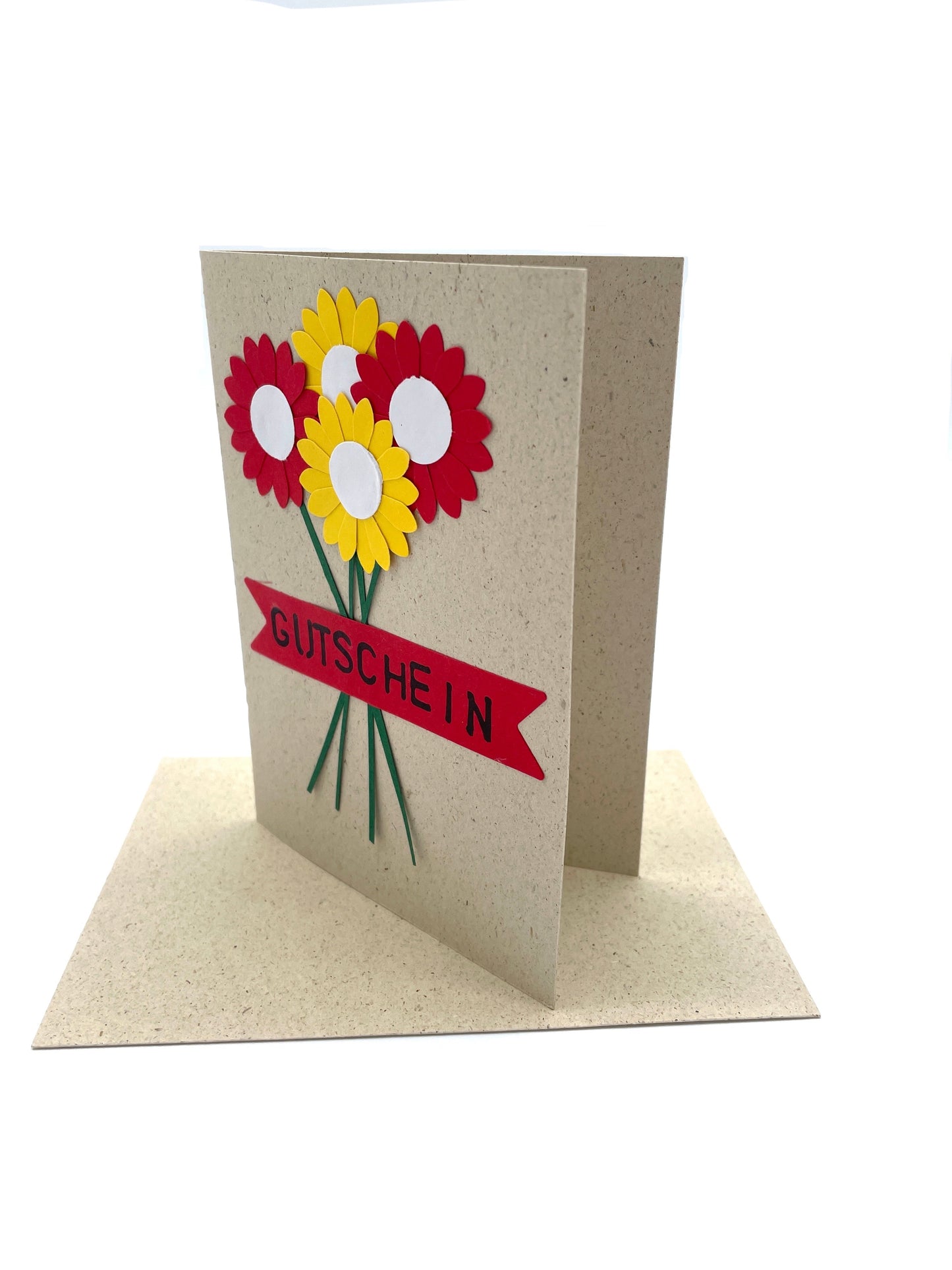 Graspapier Klappkarte - "Gutschein"