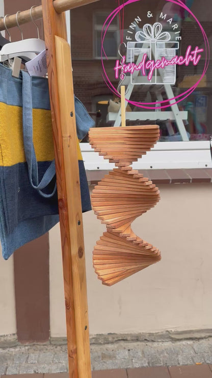 Windspiel aus Holz, Gartendeko, Deko aus Holz