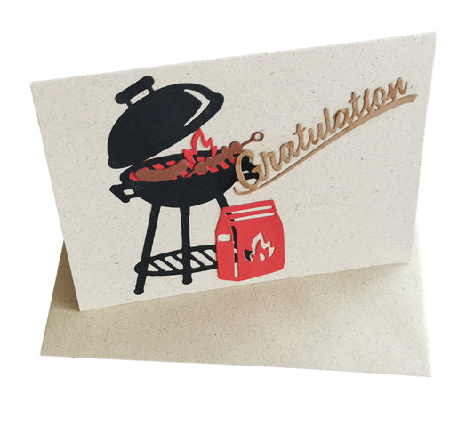 Graspapier Klappkarte - "Gratulation"